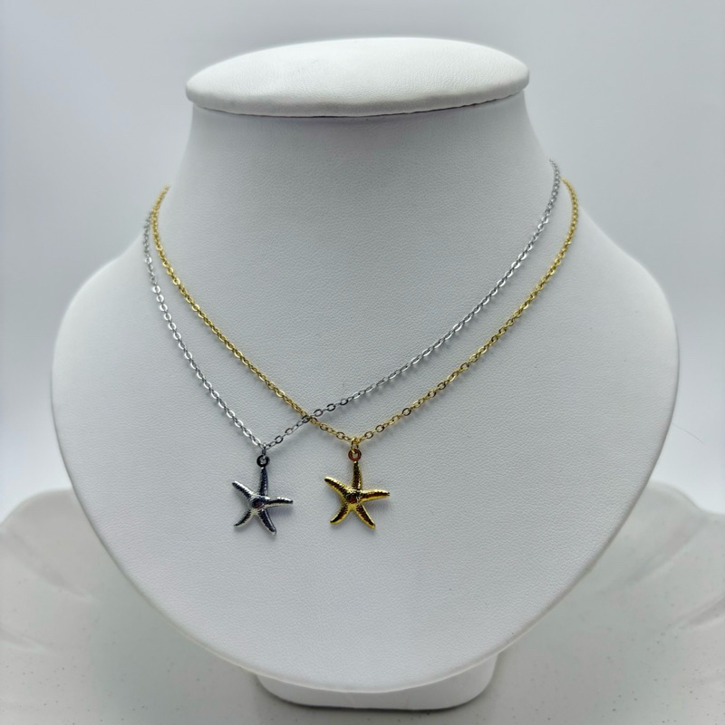 Piing me Stainless steel Starfish Pendant Necklace | สร้อยคอสแตนเลสพร้อมจี้ปลาดาว (พร้อมส่ง) - รูปที่ 2