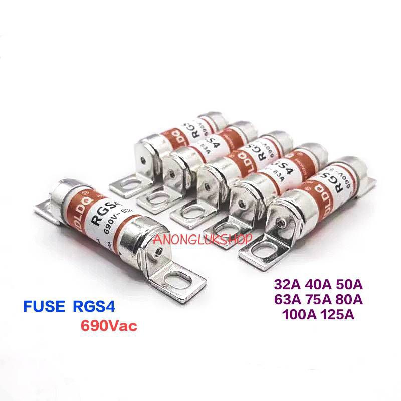 1ตัว 👉👉 Fuse Link RGS4  25A 32A 40A 50A 63A 75A 80A 100A 125A  FUSE LINK 690Vac ฟิวส์ลิงค์ ฟิวส์ RGS4