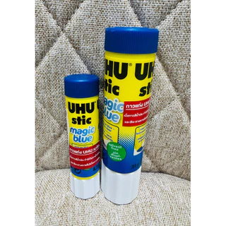 กาวแท่ง สีน้ำเงิน UHU ยู้ฮู Magic blue เนื้อกาวสีน้ำเงิน ช่วยในการทา สีจะหายไปเมื่อกาวแห้ง ไม่ทำให้ทาซ้ำ กาว US.Station