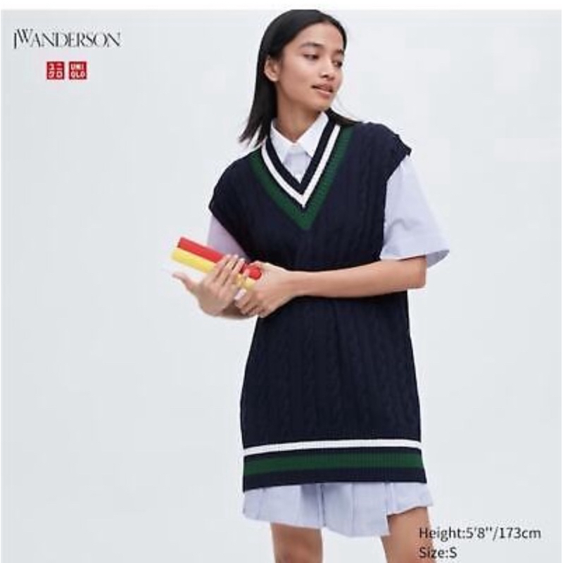 JW Anderson X Uniqlo Cable Knit long vest