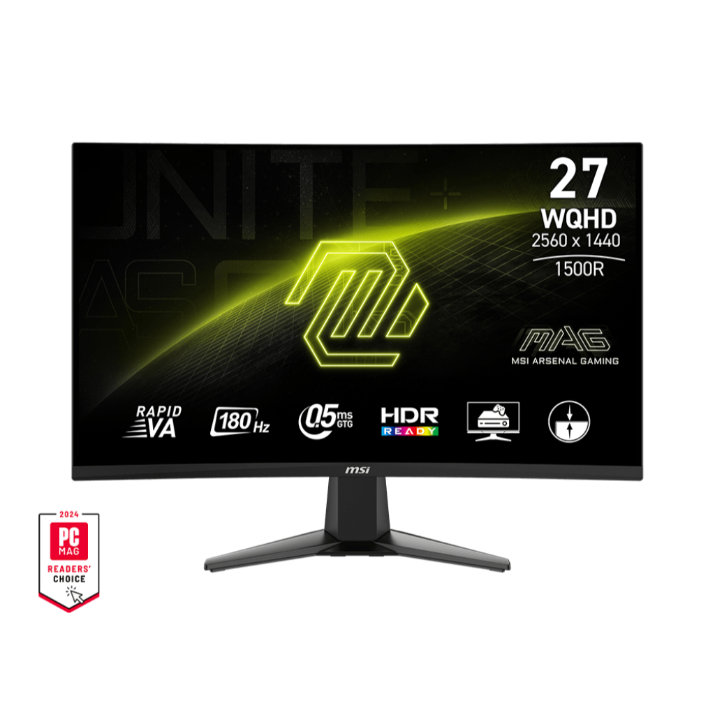 MSI Monitor Curved MAG 27CQ6F 27" VA, 2K WQHD, 180Hz (0.5ms, DP, HDMI) DCI-P3 80%,SRGB 105% -ของแท้ 