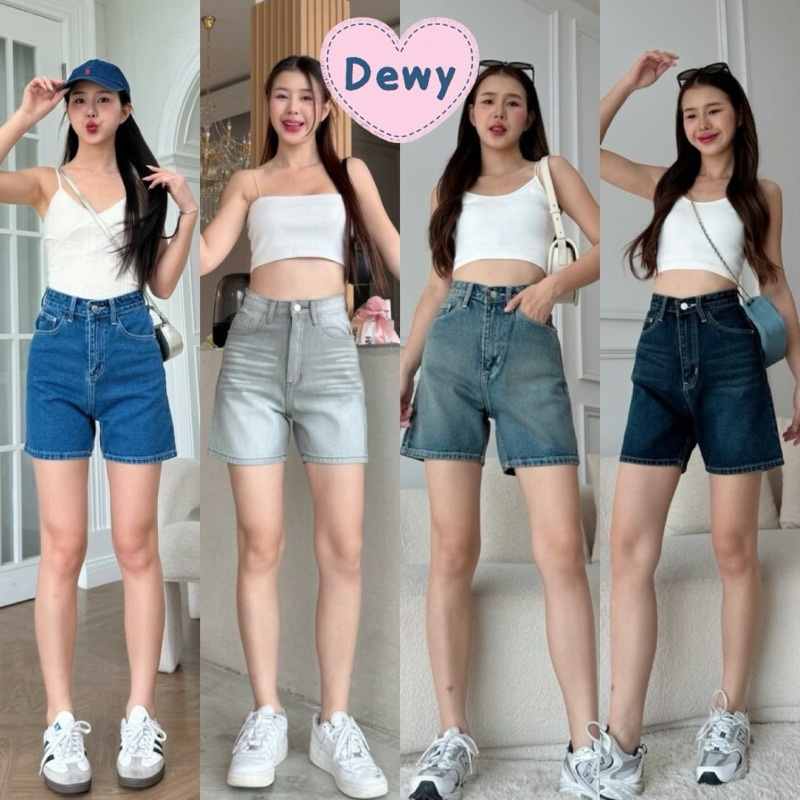 ( ลดเพิ่ม 150฿ ในไลฟ์/วิดีโอ) YAM jeans | S-3XL กางเกงยีนส์ขา2ส่วนเอวสูงผ้าไม่ยืด #ys9744 #ys9745 Dewyjeans