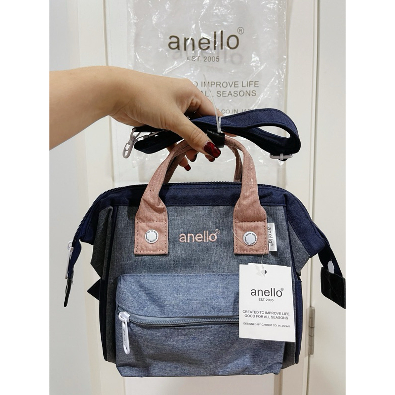 กระเป๋า​ Anello​ รุ่นเป้สะพายได้​ สียีนส์(ใบ​เล็ก)​