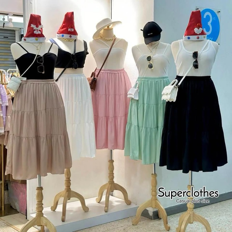 พร้อมส่ง|Dolly Skirt สีใหม่เข้าเพิ่มกระโปรงตัวยาว ดีเทลต่อชั้นๆ รูดเบาๆให้ดูหวานๆพริ้วๆ สาวอวบ ราคา ถูกที่สุด ดีลบีเคเค แกลเลอรีภาพที่ 6