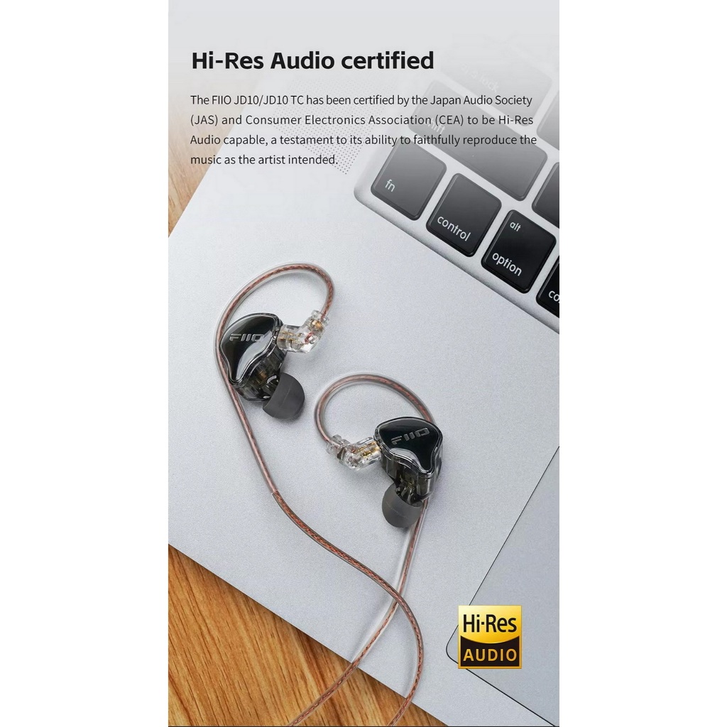 [ประกันศูนย์ไทย] FiiO JD10 หูฟัง IEMs 1 ไดรเวอร์ ของแท้ สุดคุ้ม ส่งจากไทย รองรับ Hi-Res