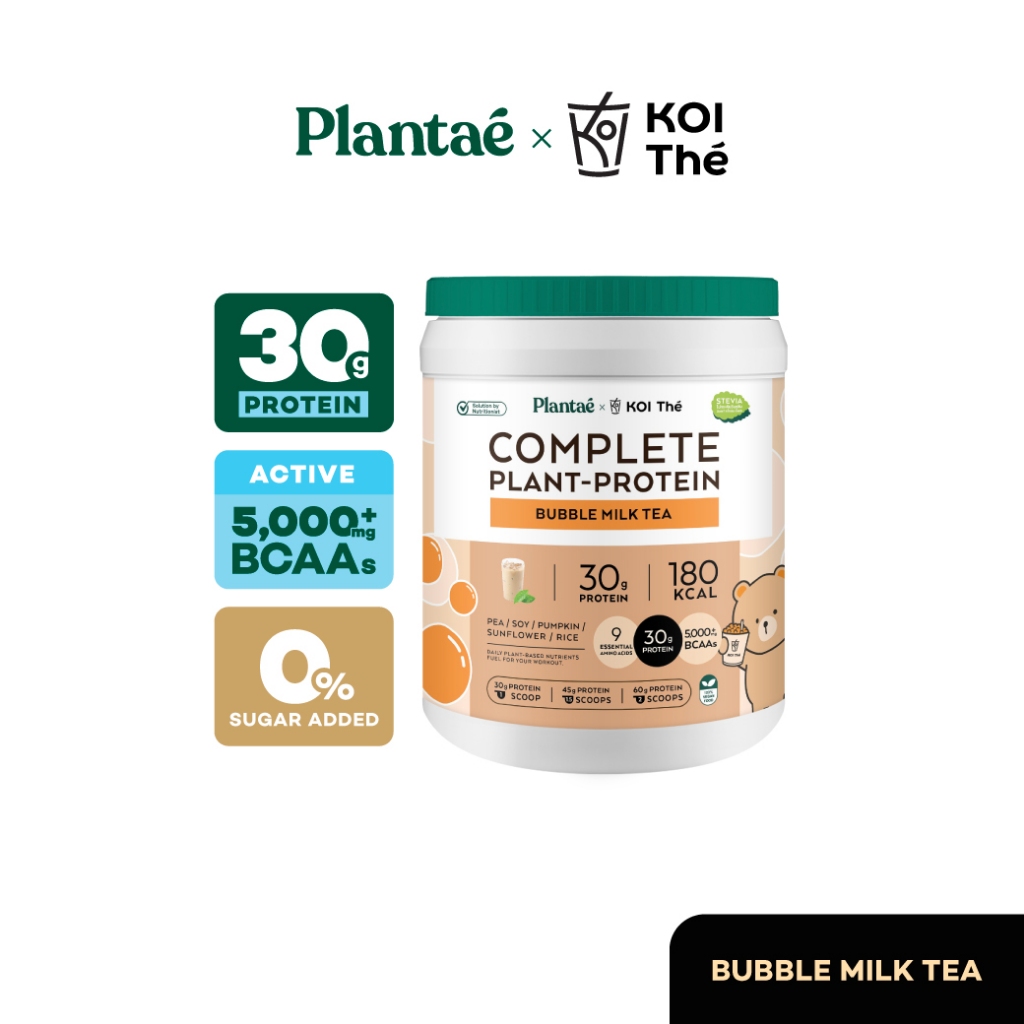 [ลดเพิ่ม 130.- PLANTDEC] Plantae x KOI Thé Complete Plant-Protein : Active BCAAs รส Bubble Milk Tea ขนาด800g