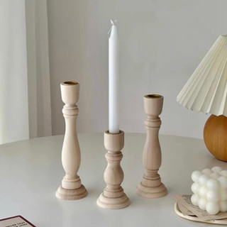 OurHome [พร้อมส่ง] เชิงเทียนไม้ Wooden candlestick holder เช…