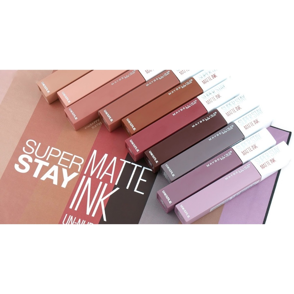 สีใหม่!! มีหลายสีให้เลือก Maybelline Superstay Matte Ink ลิปสติก ลิปจูบไม่หลุด 16 ชม. เนื้อแมท ไม่ติ