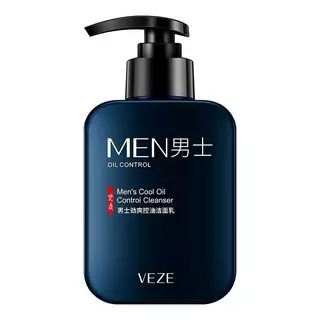 VEZE Men's Cool Oil Control Cleanser โฟมล้างหน้า ขวดปั้ม ทำความสะอาดผิวหน้าให้สดชื่น ควบคุมความมันอย่างอ่อนโยน 168 g.