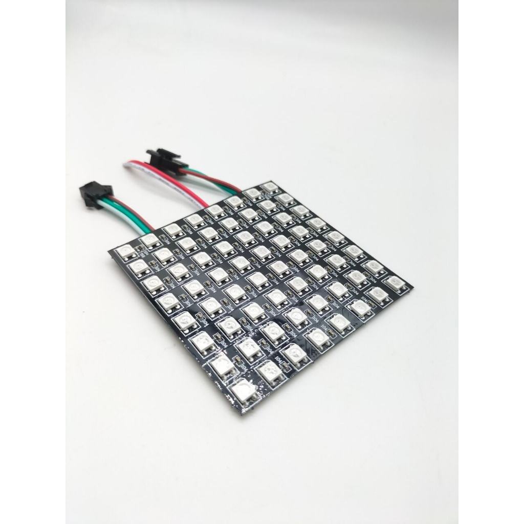 WS2812B Flexible Individually Addressable LED Metrix Panel ขนาด 8X8ไฟ LED ดิจิทัล WS2812B RGB 5050SM