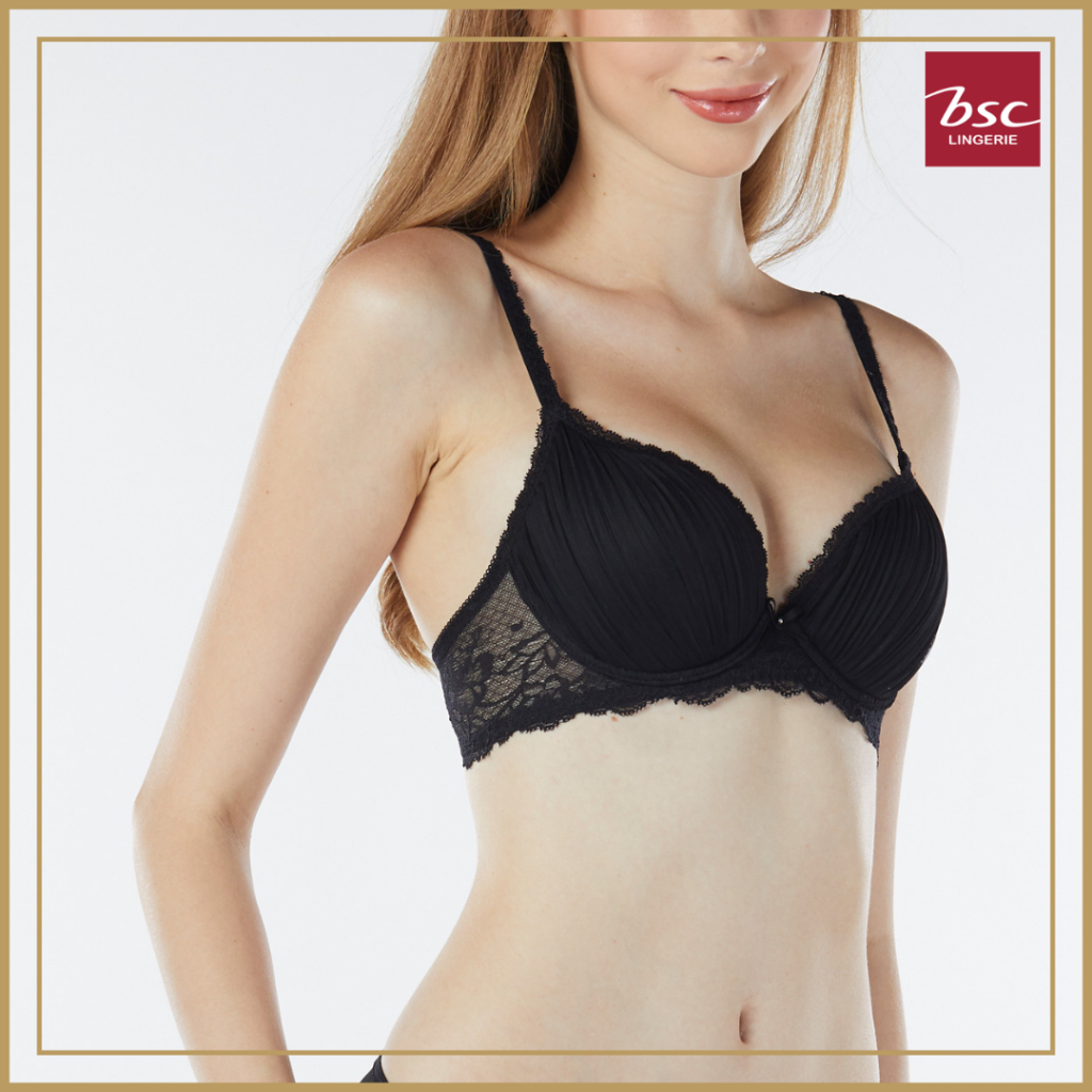 BSC Lingerie ชุดชั้นใน รูปแบบ MOLD BRA แบบมีโครงเสริมฟองน้ำ สีดำ - BB6152_BL