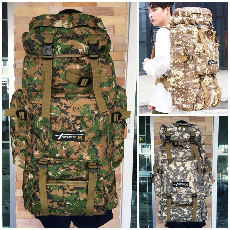 ขนาดใหญ่จุใจ80Lของแท้100% สินค้าพร้อมจัดส่งทุกวัน กระเป๋าเป้ลายพราง ขนาดใหญ่บิ๊กจุใจ ผ้าไนลอนหนาแน่นๆ