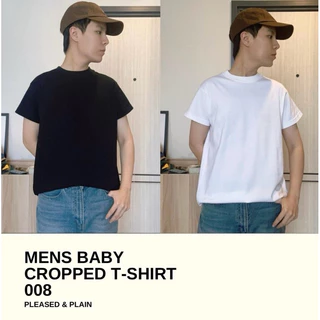 008 [Mens Baby Cropped T-Shirt] เสื้อยืดครอปผู้ชายคอกลม ทรงเบบี้ที คอฟิต ผ้านุ่ม