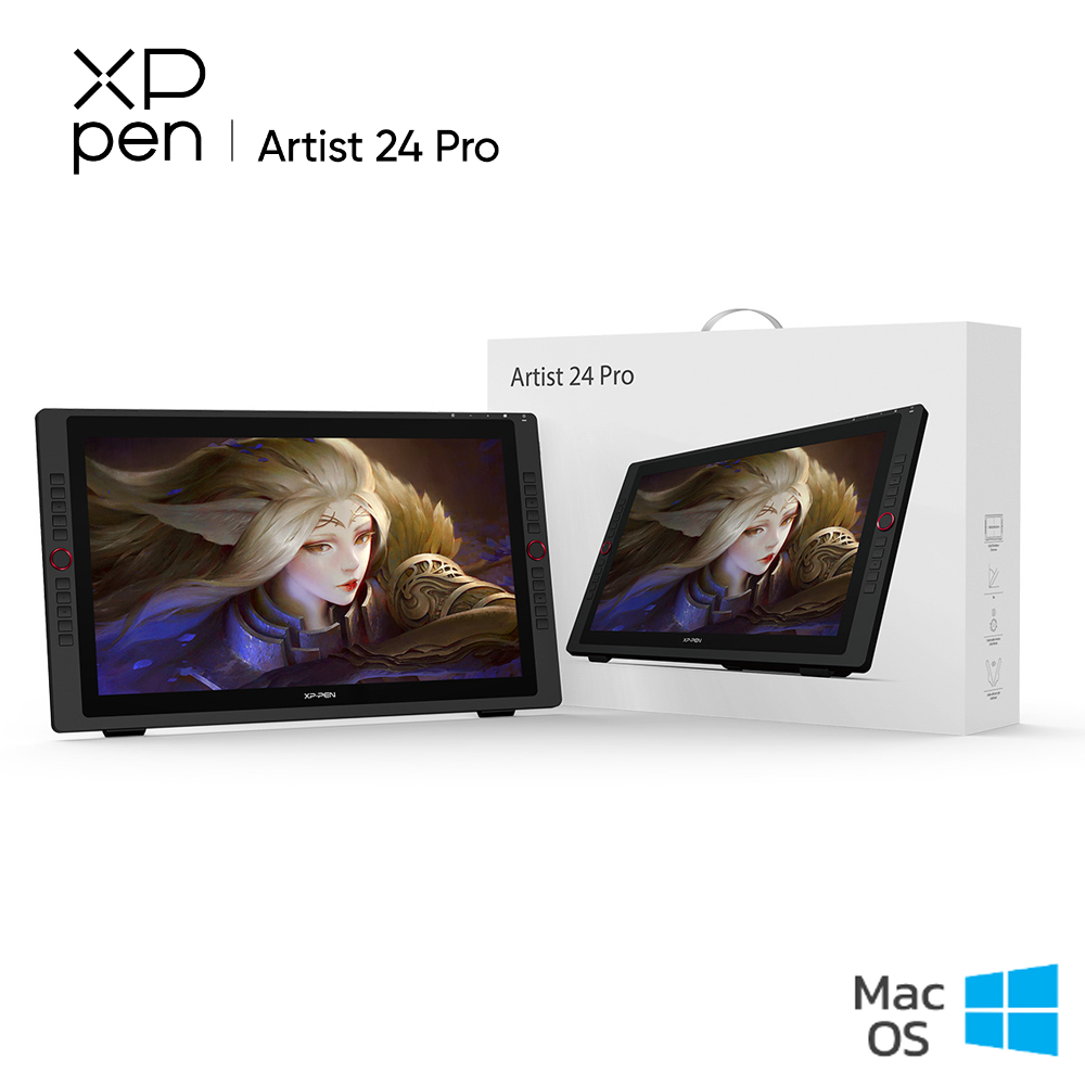 XPPen Artist 24 Pro เมาส์ปากกาพร้อมจอวาด ขนาด 23.8 นิ้ว 2K QHD แรงกด 8192 ระดับ ค่าสี 90% Adobe RGB