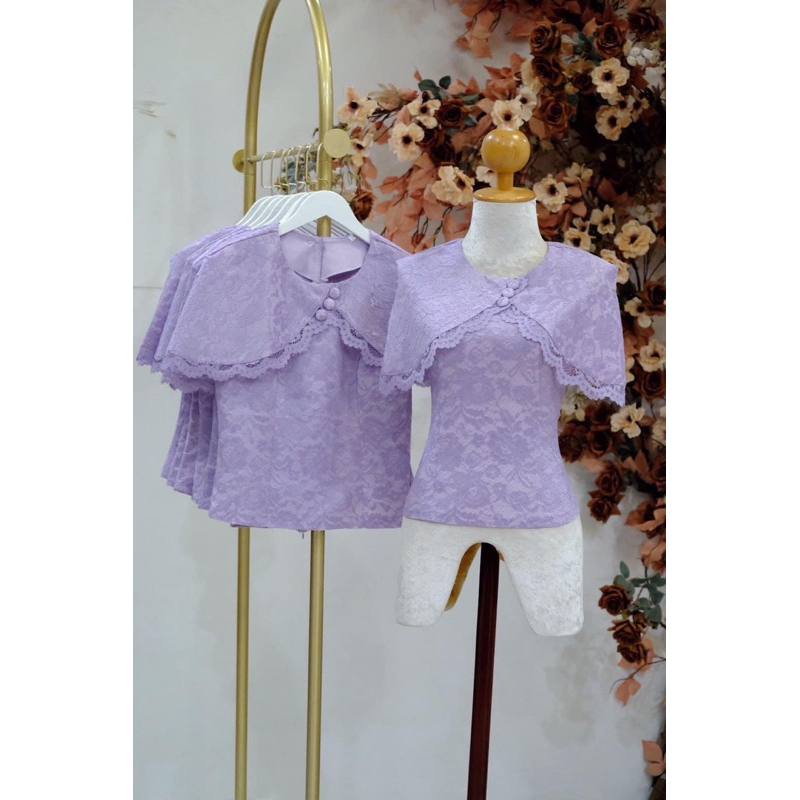 R19 ลูกไม้อิตาลี คอกลมระบายแขน พร้อมส่ง