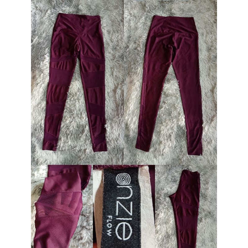 กางเกงขายาวใส่ออกกำลังกาย #ONZIE SIZE S เอว 24-26" ขาแต่งซีทรู