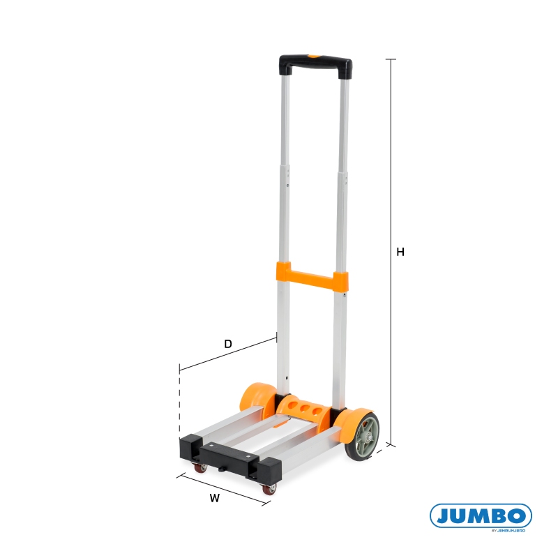 JenStore  JUMBO  รถเข็นอะลูมิเนียมพับได้ แบบสี่ล้อ 80 กก. AT-80S