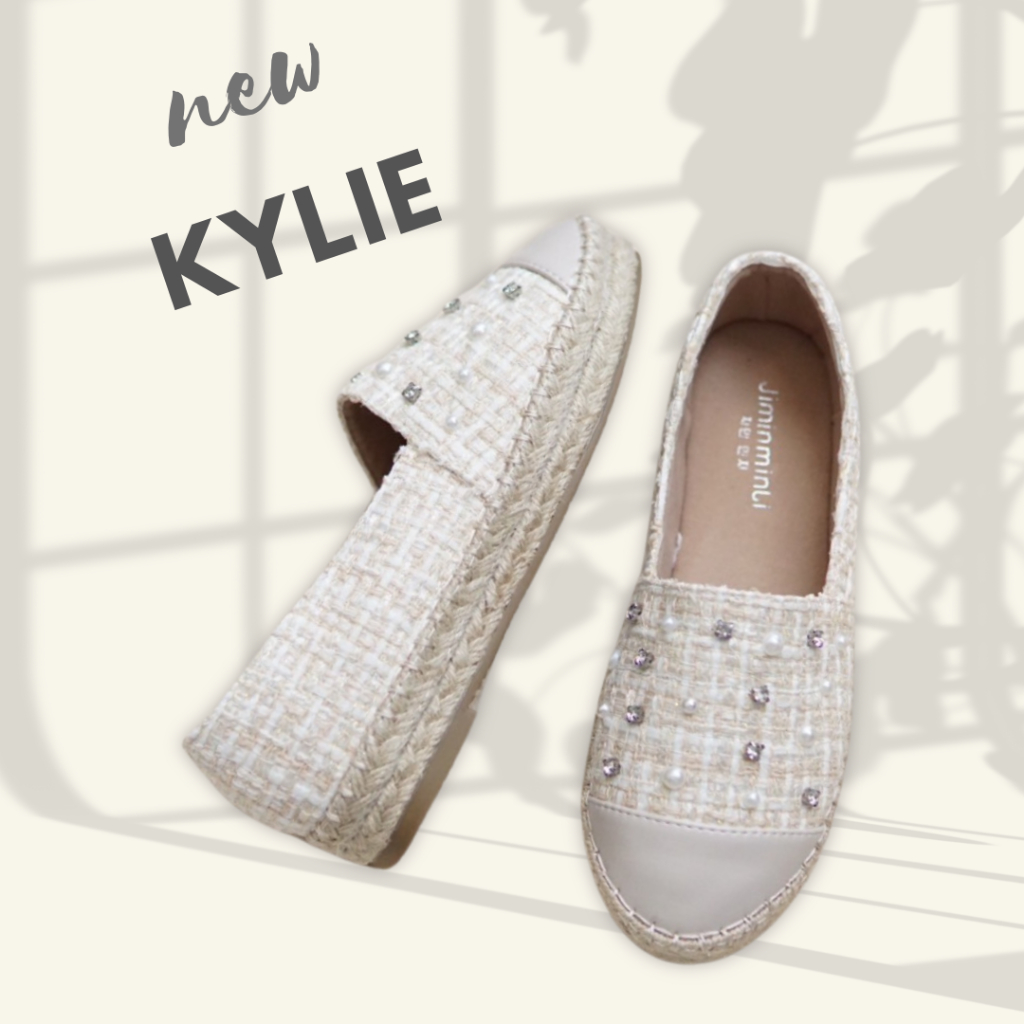 Kylie ไคลี่ ปรับใหม่ ทวิตปักเพชร พื้นปอ2ชั้น ซับในกำมะหยี่ เสริมกันกัด แนะนำลด1ไซส์จากปกติ
