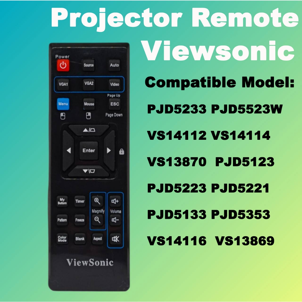 รีโมทโปรเจคเตอร์ Viewsonic Remote replacement for Viewsonic Projector PJD5233 PJD5523W PJD5123 PJD5223 PJD5221 PJD5133