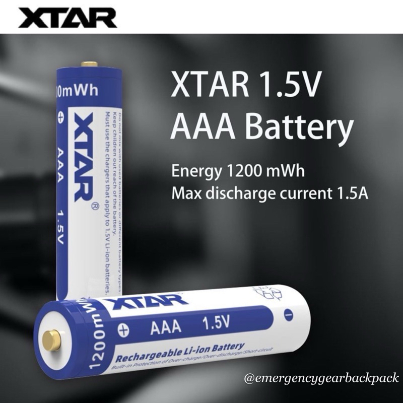 XTAR 1.5V AAA 1200mWh  Li-ion Battery แพ็ค 4 ก้อน ใช้ทดแทนถ่านอัลคาไลน์