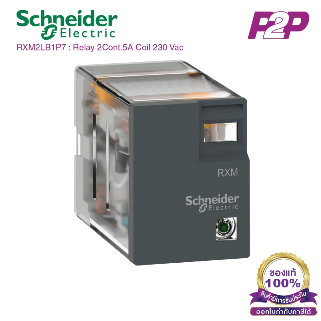 RXM2LB1P7 : 2 คอนแทค 5A 230VAC - Schneider Relay รีเลย์ by pik2pak.com