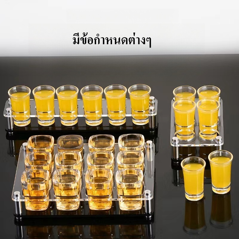 ที่วางแก้ว Shotถาดแก้ว 6,10,12 ช๊อต อะคริลิคใส่หมุด30-38mm