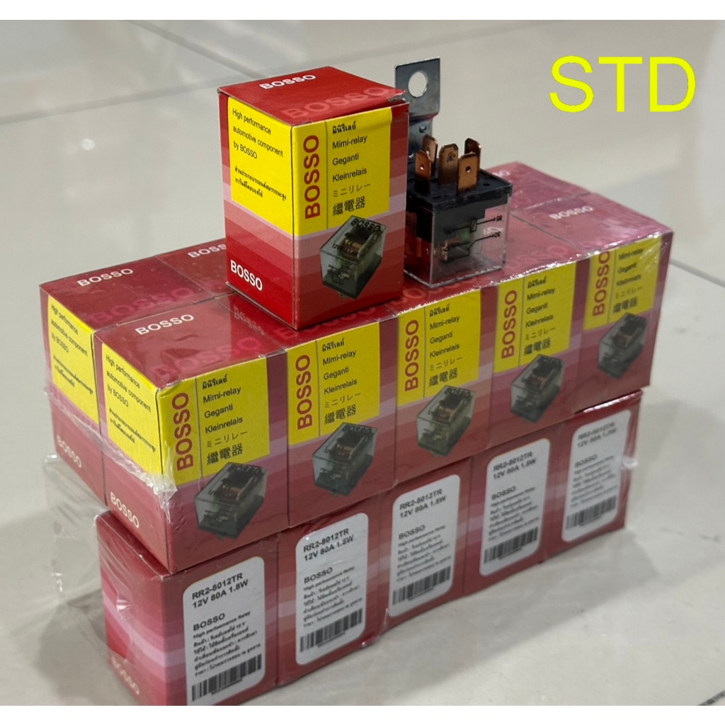 รีเลย์ 2 หน้าแบบใส Relay Bosso รีเลย์ 2 หน้า 5 ขา 12V 80A 1.8W RR2-8012TR