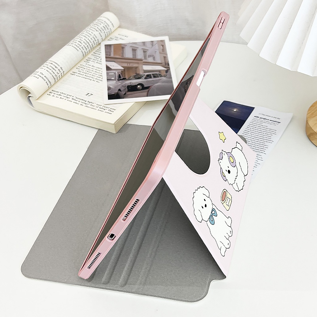 ⚡พร้อมส่ง⚡เคสไอแพด Air8 Gen12 Gen11 Air6 ที่ใส่ปากกา โบว์ริบบิ้นลูกสุนัข เคสiPadหมุน 360° Air7 11/13 ราคา ถูกที่สุด ดีลบีเคเค แกลเลอรีภาพที่ 7