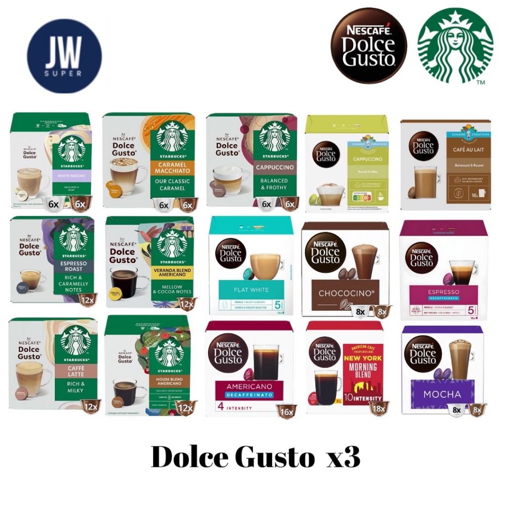 "ลดล้างสต็อกสินค้า "NESCAFE DOLCE GUSTO เนสกาแฟและสตาร์บัค โดลเช่ กุสโต้ แคปซูลกาแฟ แคปซูลกาแฟคั่วบด (12-16แคปซูล/กล่อง)