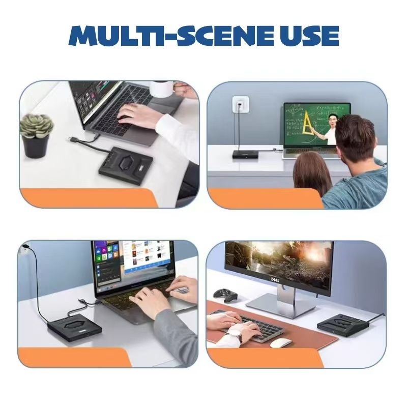 USB 3.0 Multifunctional DVD-RW type-c Dual Interface TF Card อ่านคอมพิวเตอร์ภายนอก 7in1