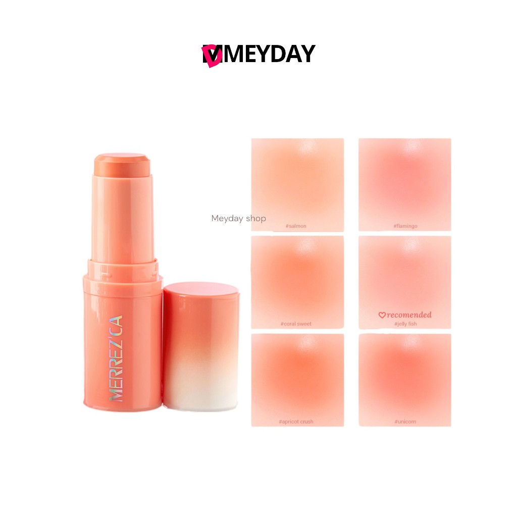 Merrez'ca Glowing Creamy Blush Stick เมอร์เรซกา ครีมบลัชผิวโกลว์ ขนาด 6 กรัม