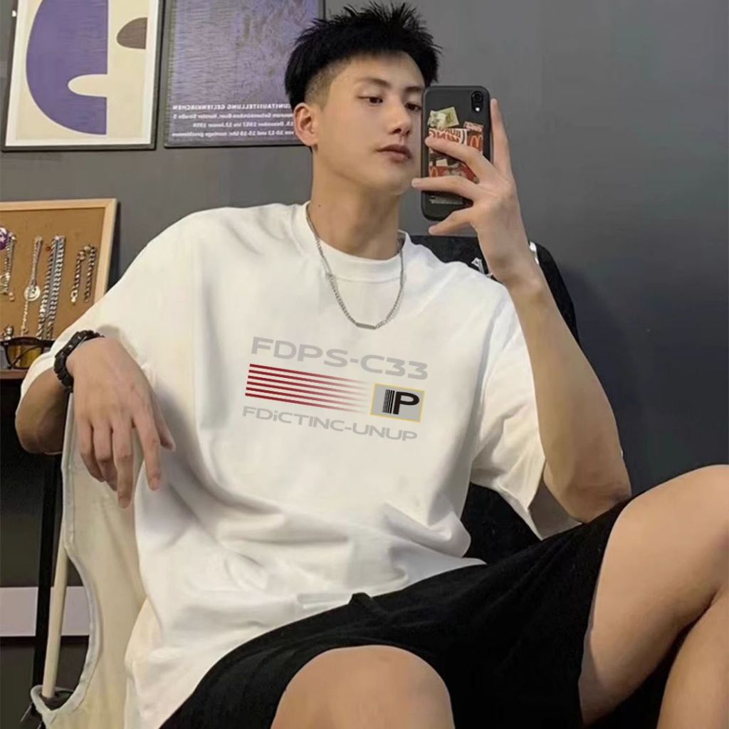 TOP สไตล์อเมริกันวินเทจ เสื้อยืดคอกลมแขนสั้น “FDPSC33”สไตล์สตรีท เสื้อสกรีน ผ้าคอตตอนแท้ Oversize ส่งจากไทย S-4XL