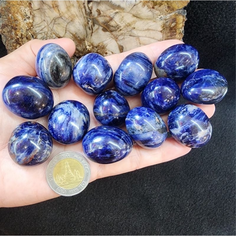หินก้อนโซดาไลท์ หินโซดาไลต์(Sodalite)ก้อนละ 120