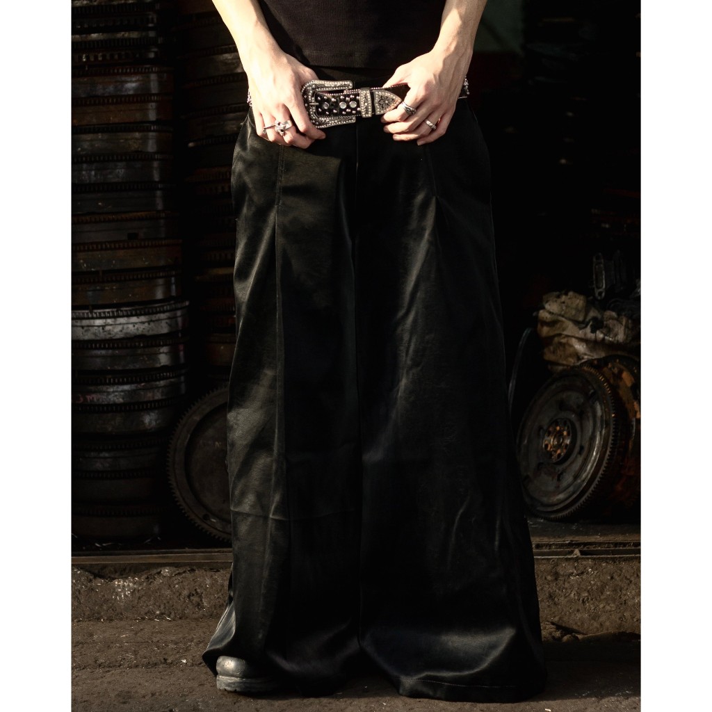 SOHSENSEN ''For Your'' Velvet Leather Black Pants