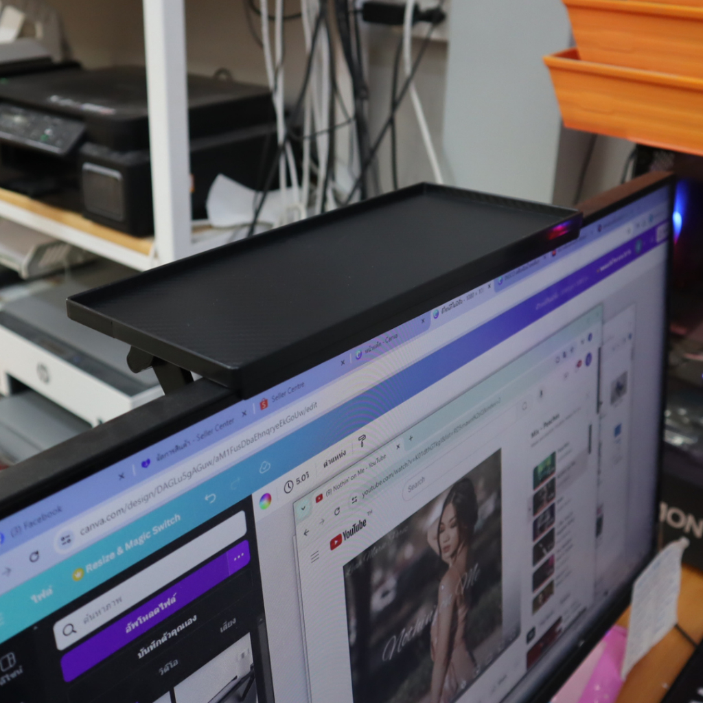 ชั้นวางมินิ ติดหลังจอทีวี บนคอม อเนกประสงค์ ปรับระดับได้ รับน้ำหนักตามความเหมาะสม - รูปที่ 7