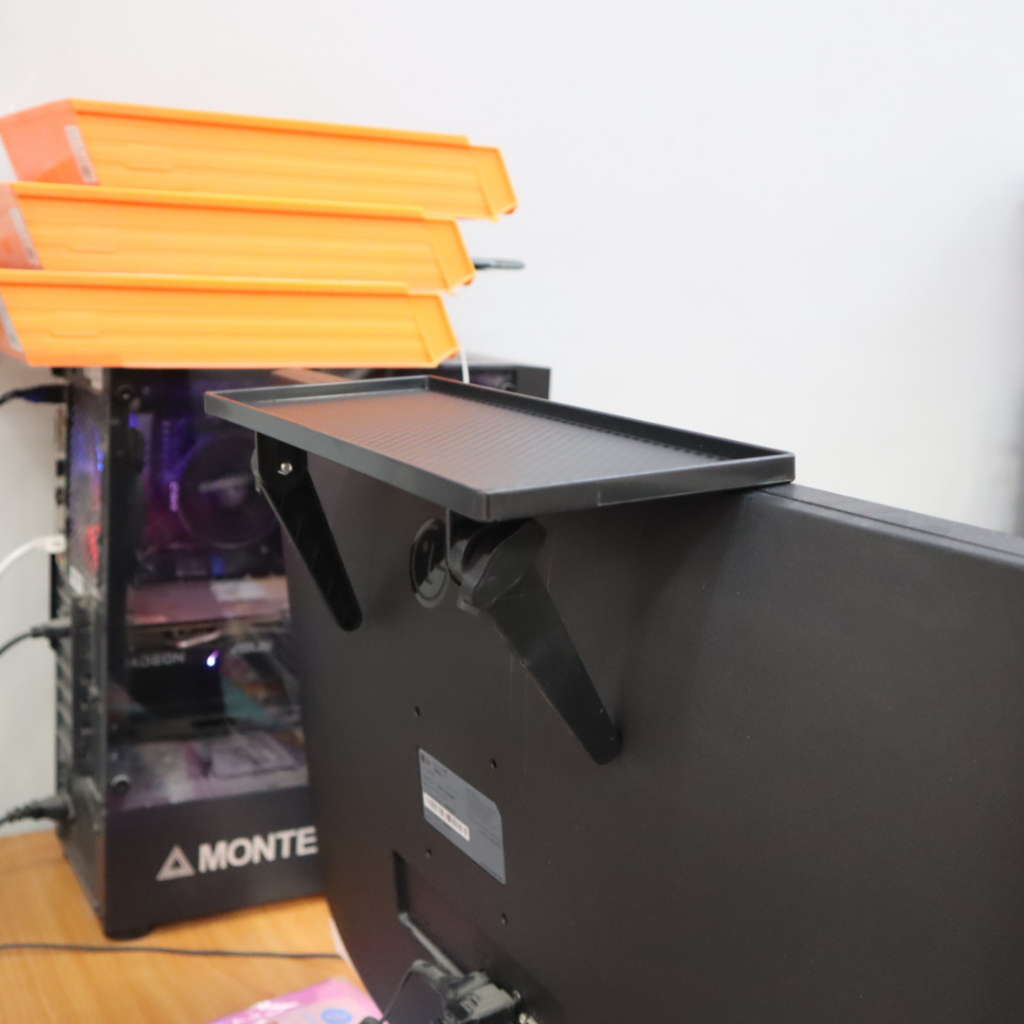 ชั้นวางมินิ ติดหลังจอทีวี บนคอม อเนกประสงค์ ปรับระดับได้ รับน้ำหนักตามความเหมาะสม - รูปที่ 6