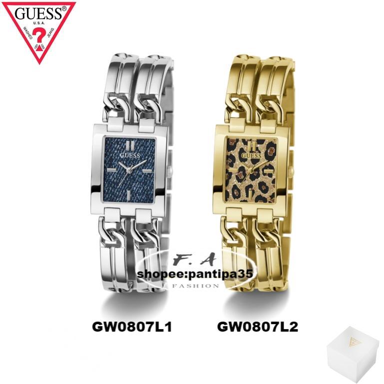 F.A ของใหม่คะ GUESS โดดเด่นด้วยสายโซ่ ID สุดเก๋และหน้าปัดผ้าเดนิมพิมพ์ลายดิจิทัล GW0807L1 GW0807L2 C