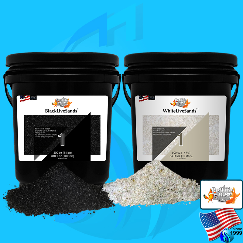 PetLifeElite BlackLiveSands / WhiteLiveSands ทรายเป็น ทรายปูพื้นขนาด 0.1มม ทรายขาว ทรายดำ Coral Sand LiveSand live sand