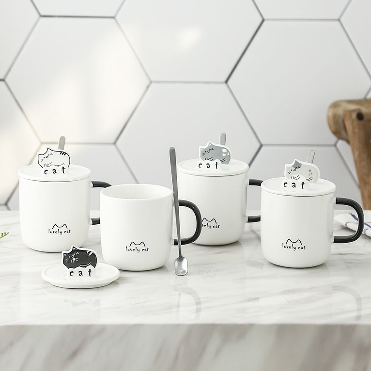 (พร้อมส่งจากไทย) รวม แก้วกาแฟเซรามิค พร้อมฝาและช้อนคน แก้วชา ถ้วยกาแฟ พร้อมกล่อง เลือกหน้าได้ในแชท