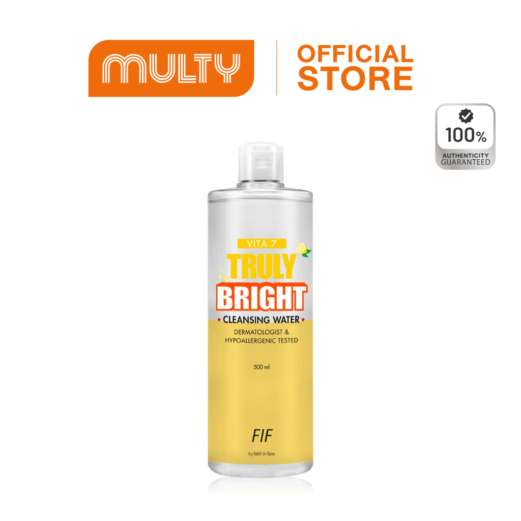 Faith In Face Vita7 Truly Bright Cleansing Water 500ml. คลีนซิ่งสูตรสีเหลือง