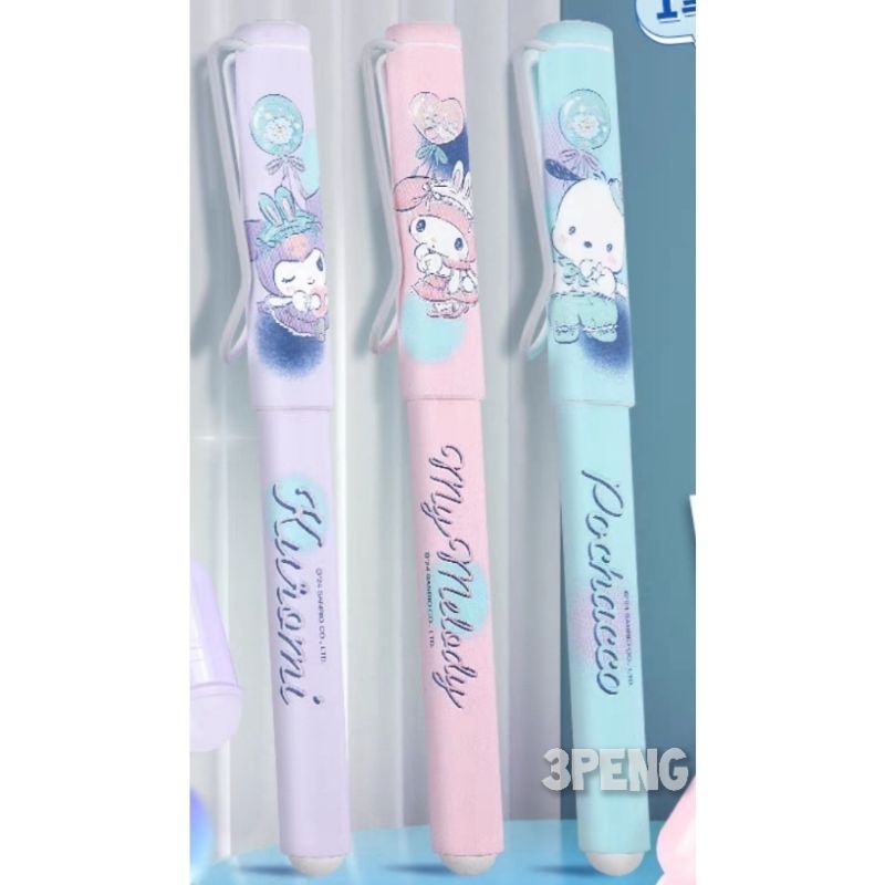 Sario >>ปากกาหมึกซึมหัวแร้ง แบบลบได้ หมึกน้ำเงิน ขนาด 0.5 mm.