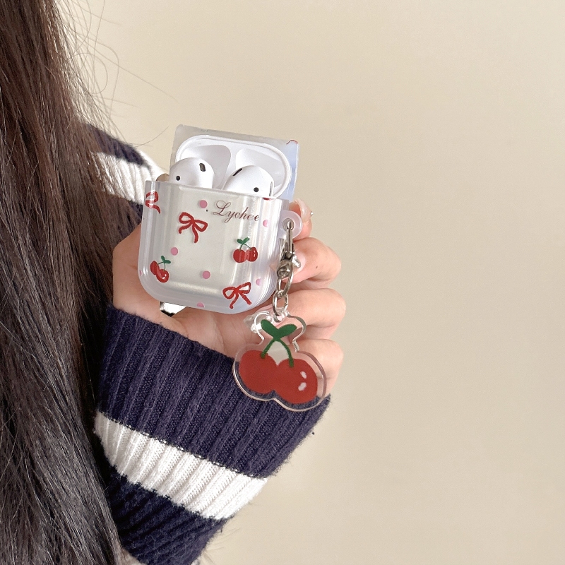 เคส for Airpods 4 3 2 Soft Case ใช้สำหรับ Airpods pro 2 เชอร์รี่ การป้องกันการตก imd for Airpods gen3 gen1