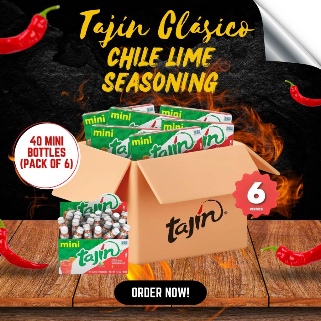 NEW ยกลังใหญ่ ผงเครื่องเทศ นำเข้า  Tajin เครื่องปรุงรสพร้อมมะนาว Mini 0.35 oz. 1 ลัง มี 6 กล่อง / 6,