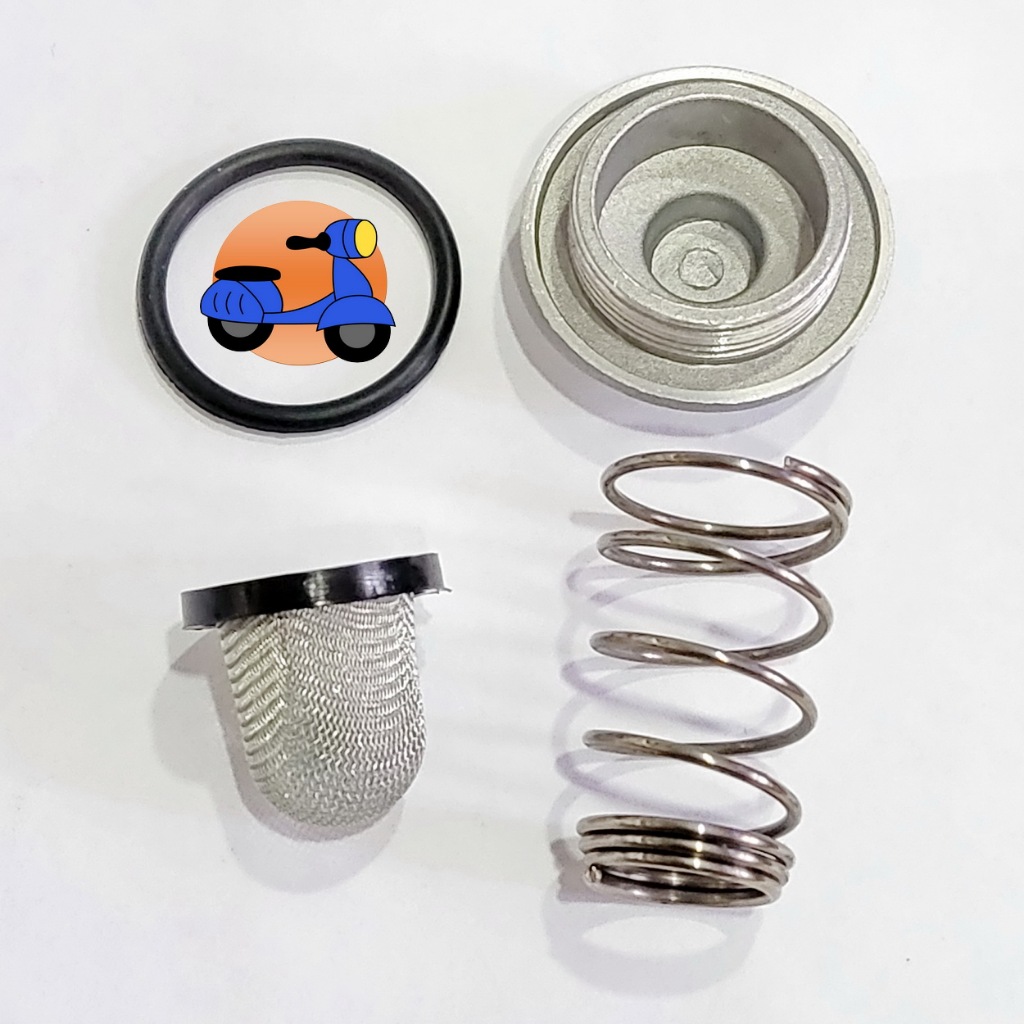ชุดฝาปิดกรองน้ำมัน Tappet Adjusting Hole Cap with Oring and Spring สำหรับ สโคมาดิ Scomadi TL125, TT1
