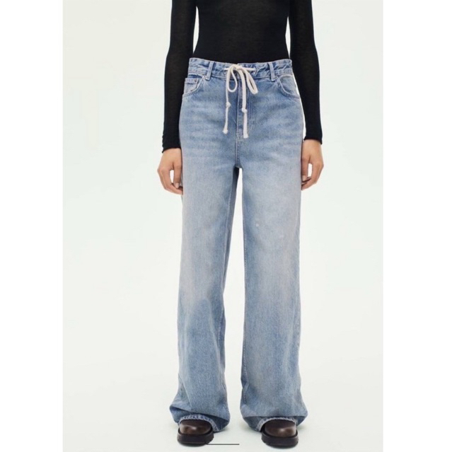 กางเกงยีนส์ Zara Jeans wide led zw collection