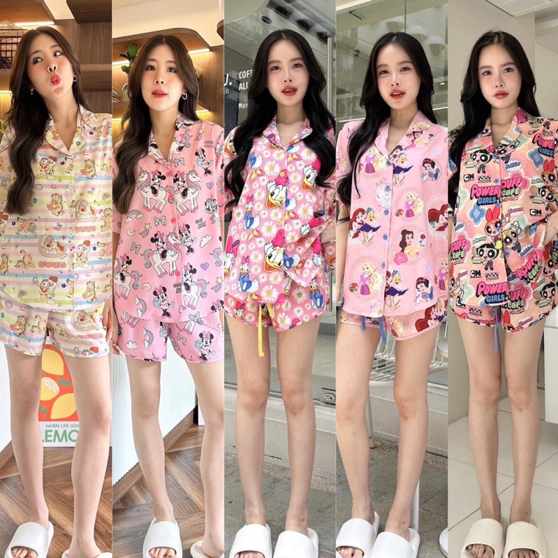 ชุดนอน งานป้าย Valen Basic Store แขนสั้น ขาสั้น ชุด เนื้อนุ่ม ใส่สบาย โปร่งบาง ระบายอากาศได้ดี