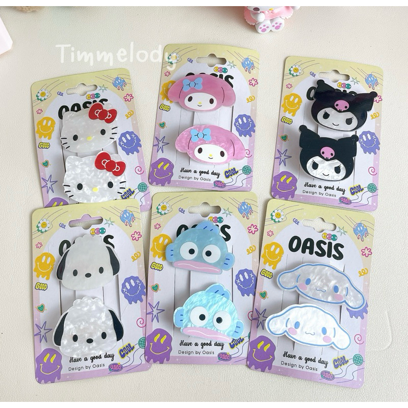 พร้อมส่ง กิ๊บติดผมหินอ่อน Sanrio กิ๊บติดผมหน้าม้า กิ๊บหินอ่อน kitty my melody