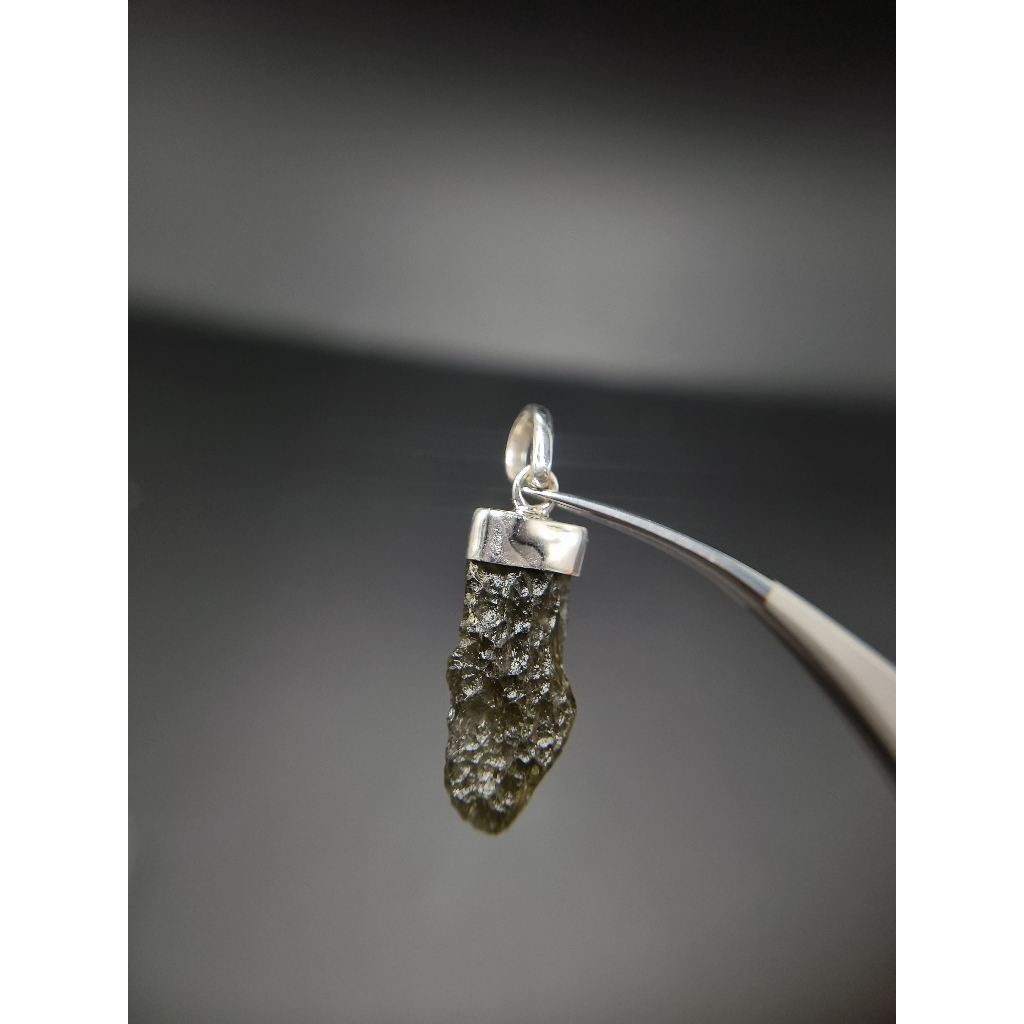 จี้ Moldavite เงินแท้ Silver AG 925/1000 Czech republic MJ24-AG11 2.3g