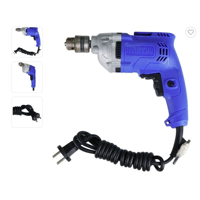 สว่านไฟฟ้า HYUNDAI รุ่น HD-503 กำลัง 450 วัตต์ ขนาด 10 มม. สีน้ำเงิน - ดำ