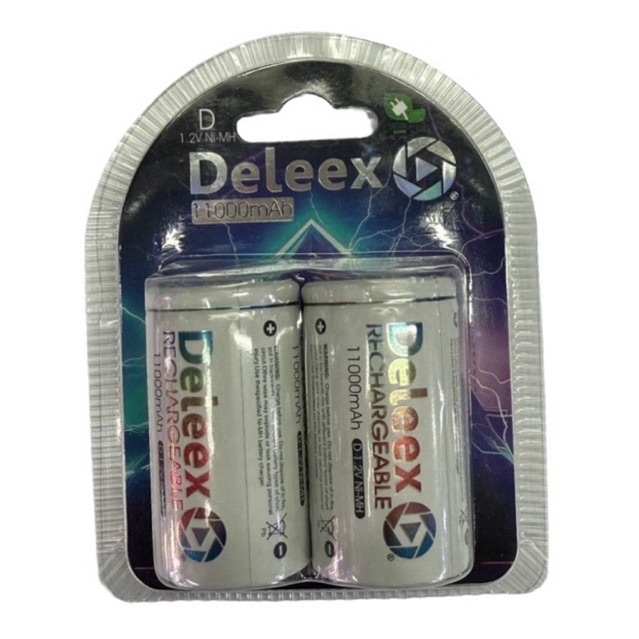 ถ่านชาร์จDeleex ขนาดD 1.2V 10000mAh แพค2ก้อน